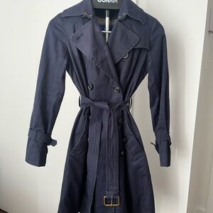 Authentic Vintage Burberry Dark Blue Trench Coat